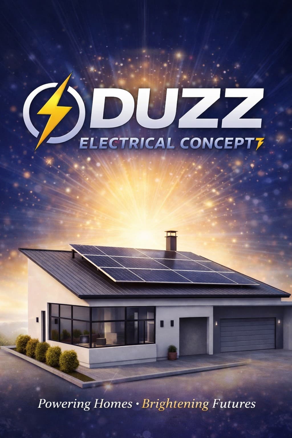 Modern home with a rooftop solar installation