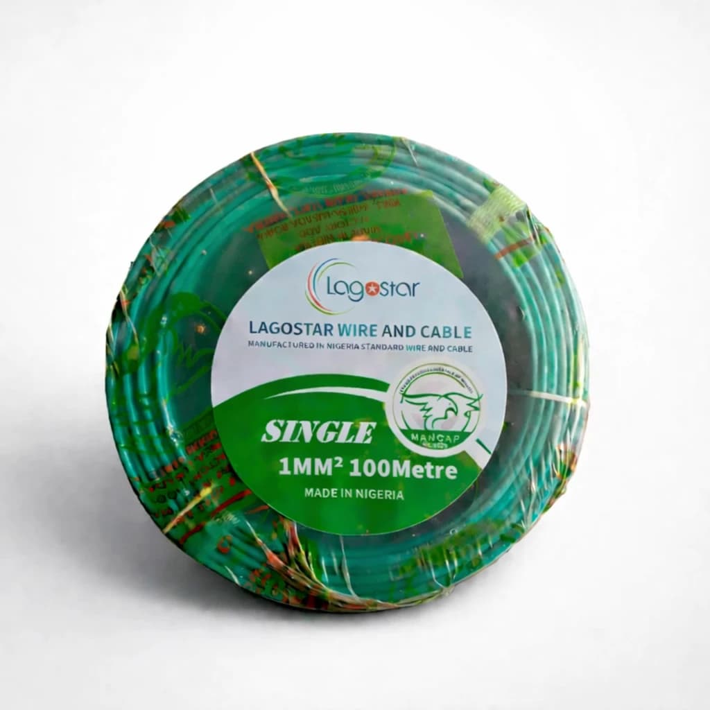 Lagostar 1MM² Single Core Copper Electrical Cable – 100m Premium Lighting Wire (Nigeria Standard)